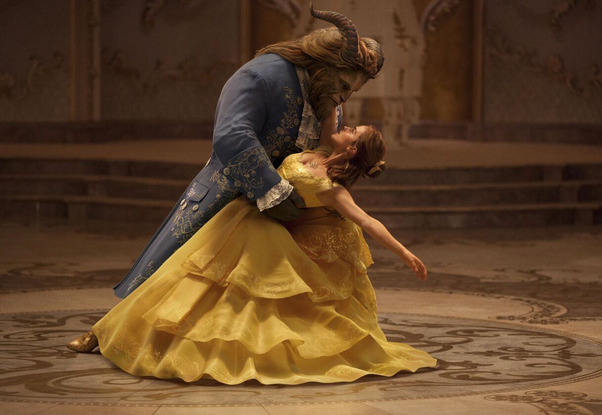 Dan Stevens as The Beast and Emma Watson as Belle in the live-action adaptation of the animated classic “Beauty and the Beast.” | Disney via AP, File